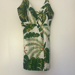 FARM Rio Green Leaf Mini Dress